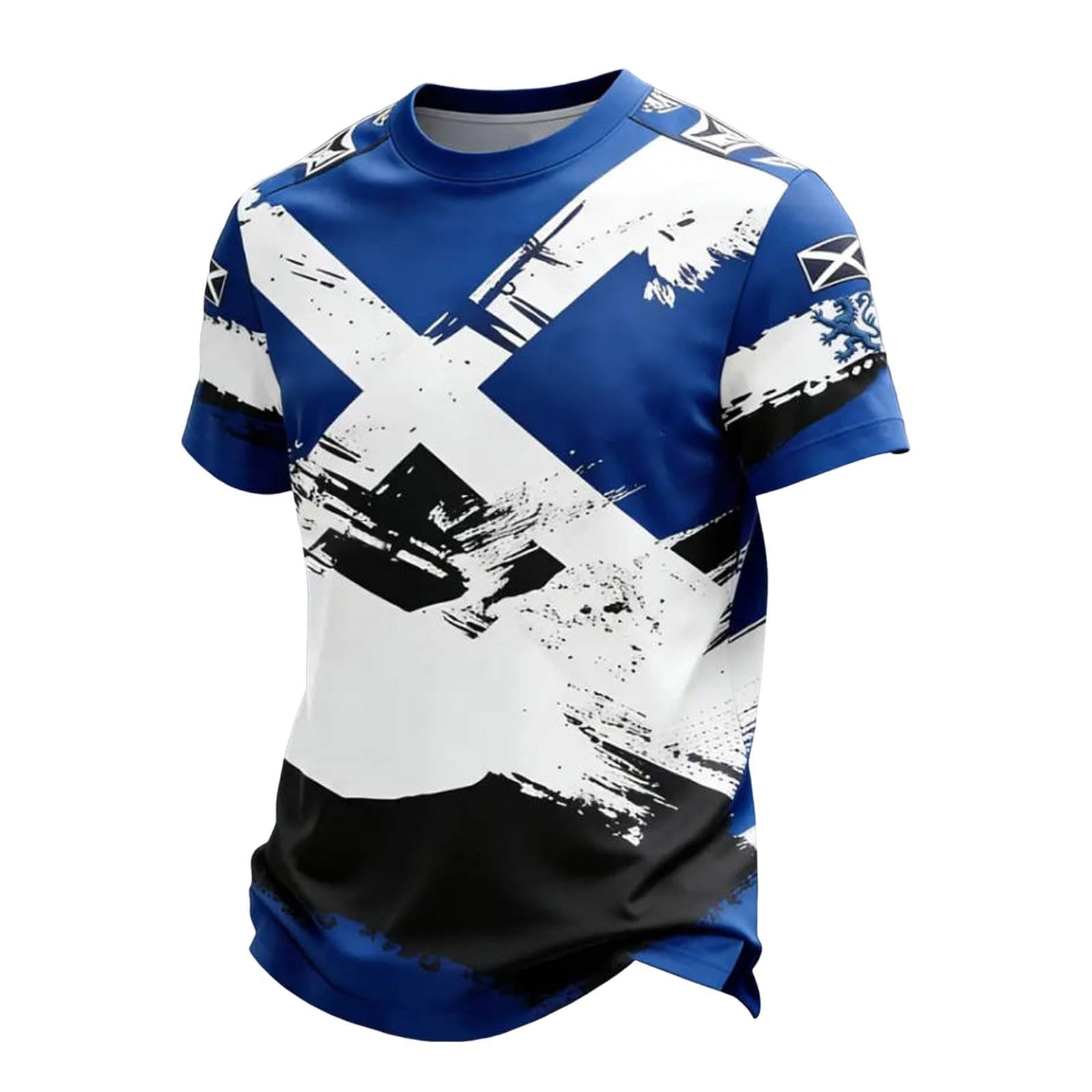WDCHAOYUE Mens Scotland Flag Soccer T-Shirt Football 2026 World Cup Scotland Short Sleeve Crewneck Shirt for Football Fans Supporters