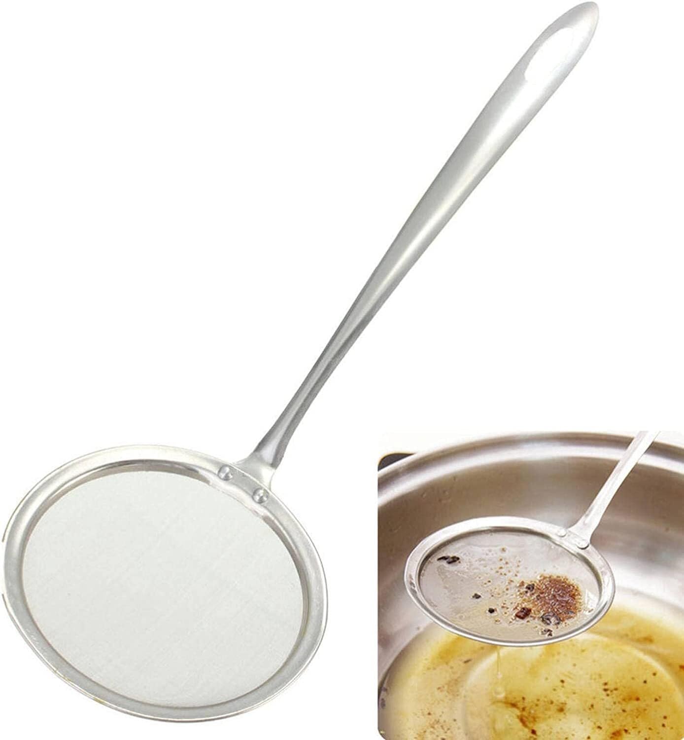 Schaumlöffel, Siebe Mesh Siebe Edelstahl Sieb Kochwerkzeuge Suppenskimmer Scoop Sieb Küchenzubehör Schaum(27x10cm)