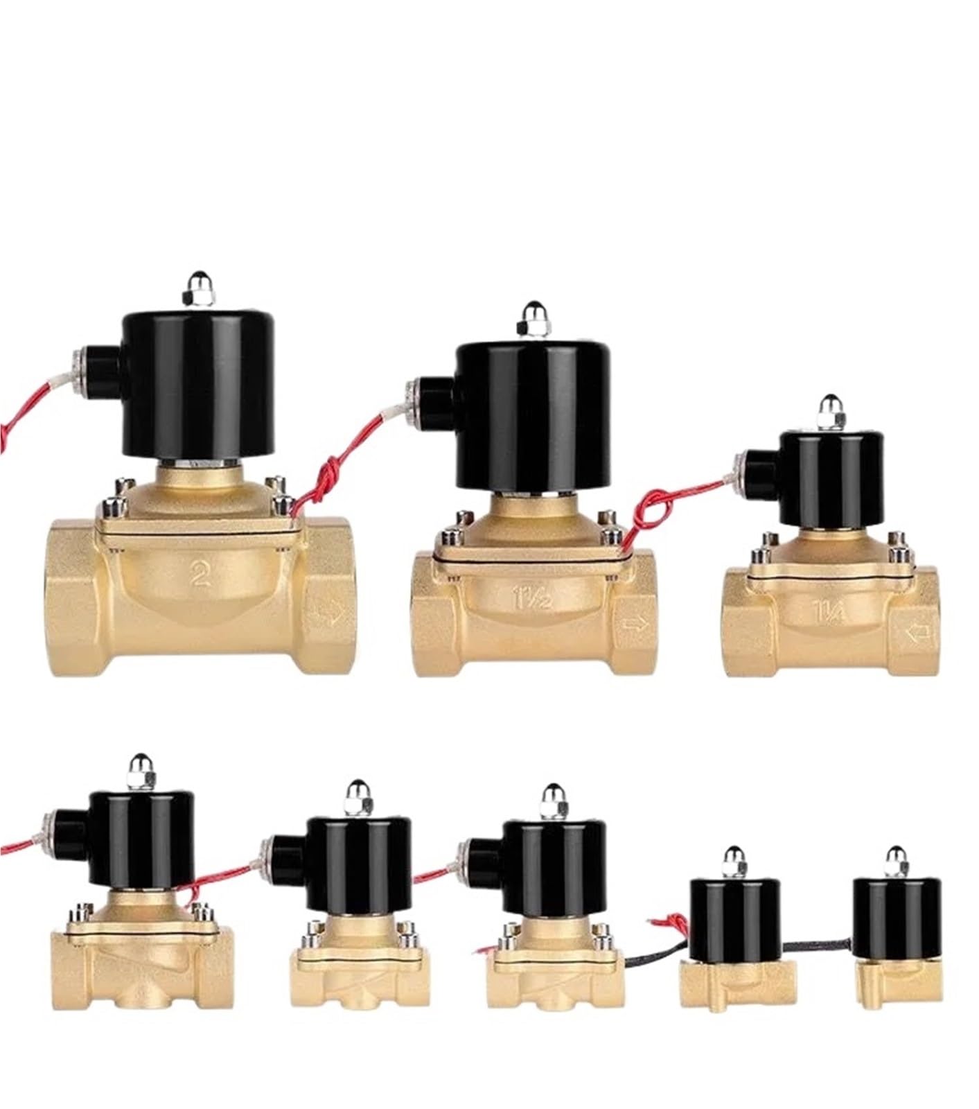 Moevgridr Dn20 1Pcs 1/4" 3/8" 1/2" 3/4" 1" 2" Brass Normally Closed Solenoid Valve(,220V)