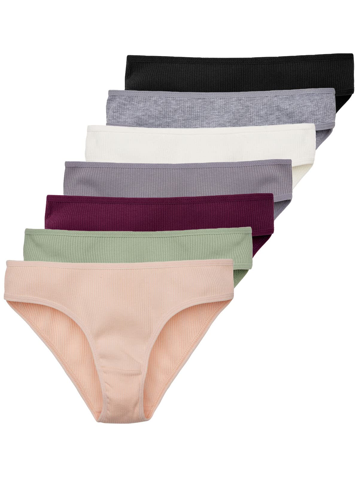 Tazzio Damen Slip 7er-Pack Unterhosen Slips Unterwäsche Pantys Mehrpack Schlüpfer Baumwolle Set F901
