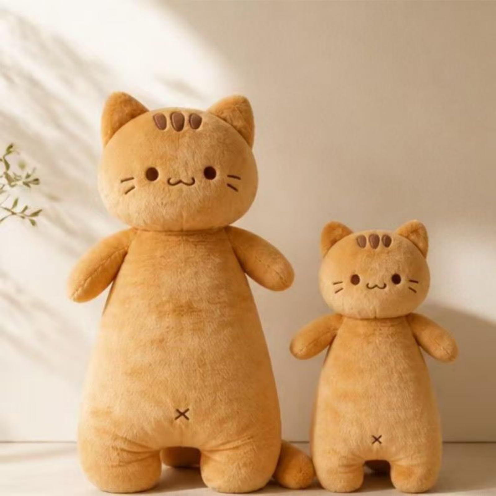 AMOSIJOY Riesen Katze Kuscheltier 60-150cm, Langes Plüschtier Seitenschläferkissen, Kawaii Kater Stofftier, Weiches Schlafkissen Body Pillow, Deko Geschenk für Mädchen Teenager (A,150cm)
