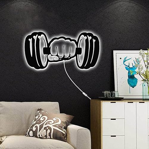Miniatura 7 de Geek Alerts Muestro de luz LED de pared para gimnasio en casa, sala de entrenamiento, decoración de iluminación LED, obra de arte, emblema de
