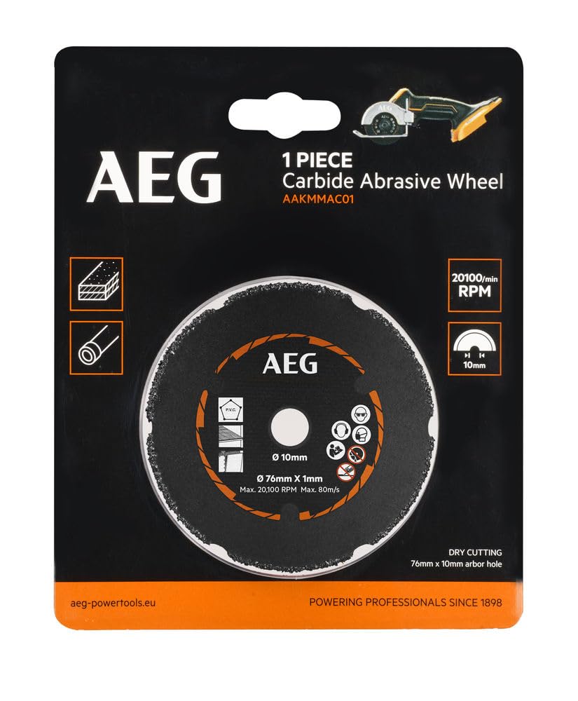 AEG Disque abrasif carbure - 76mm - AAKMMAC01, Grise, Carbure de tungstène, Carbure, Meuleuse d'angle