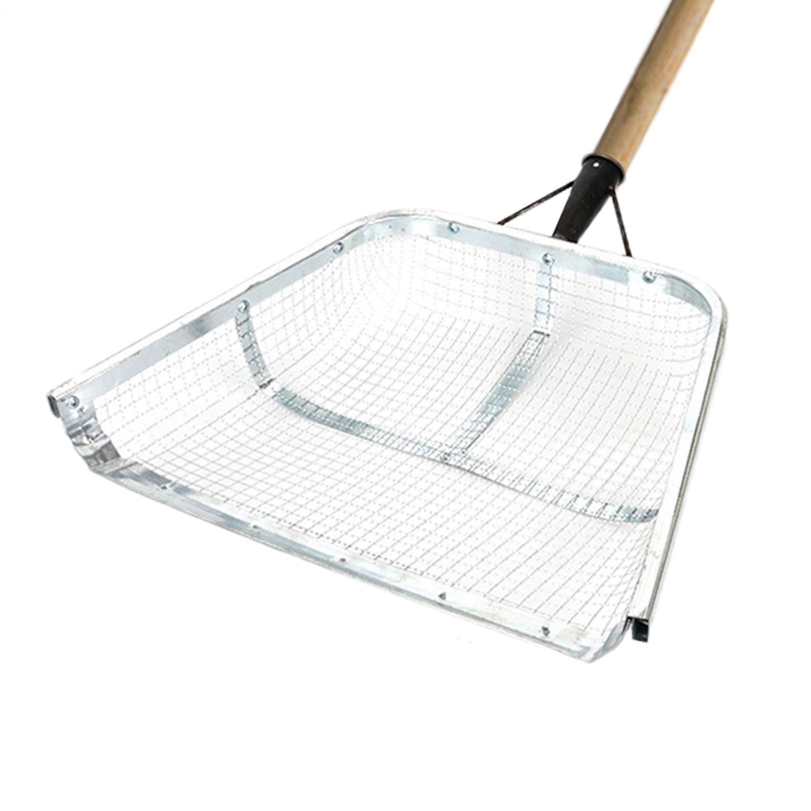 CGACCSD Sand Sieve Shovel, Garden Sand Sieve, Stainless Steel, Ergonomic Grip, Mesh 1.2 x 1.2 cm