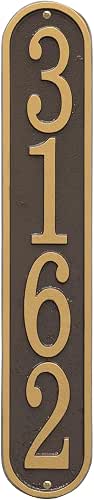 Whitehall Personalized Cast Metal Address Plaque, USA Made Custom Architectural