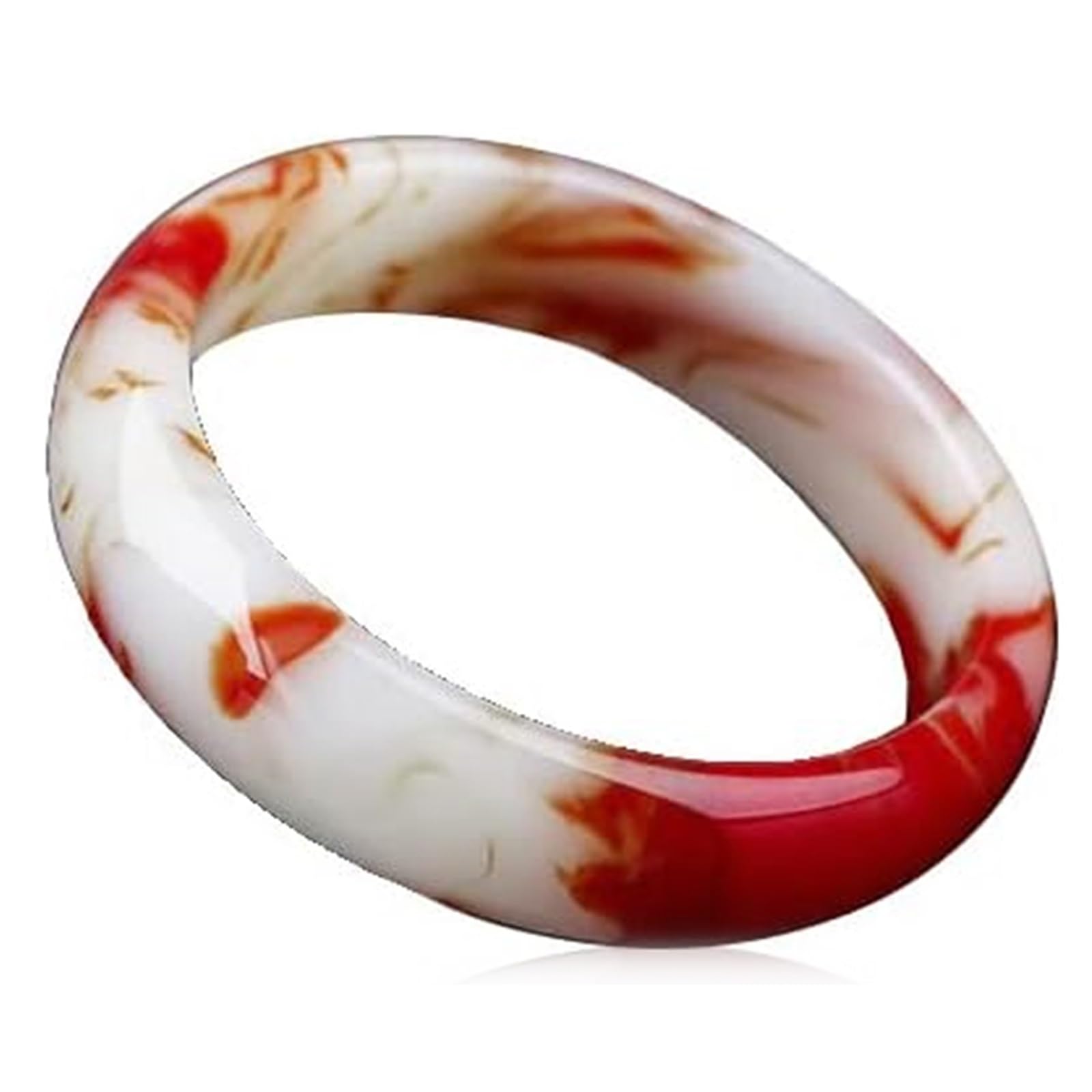 Bracelet en jade rouge véritable et agate blanche naturelle haut de gamme pour femme