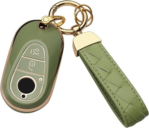 Bqepe Funda para llavero de Mercedes Benz para Mercedes Benz Clase S Clase E Clase E 2020-2022 (verde)