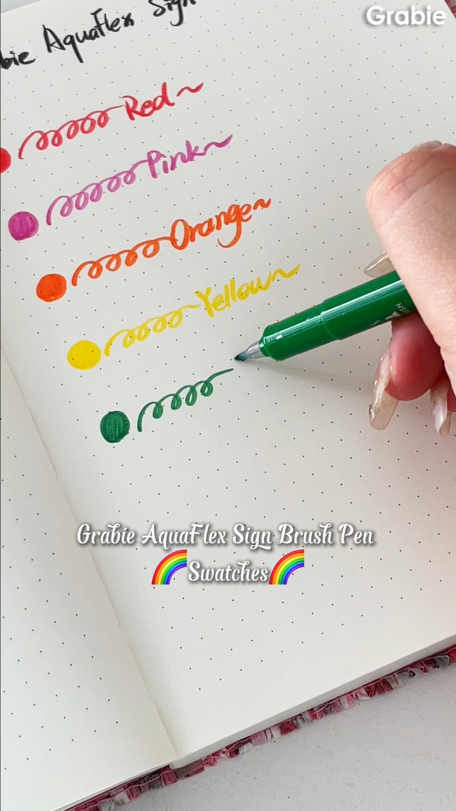 Amazon.com: Grabie AquaFlex Sign Brush Pen Set of 12 – Flexible