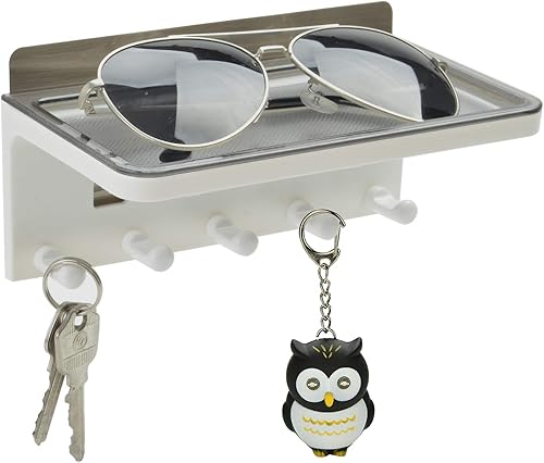 Organizador de almacenamiento de entrada para montaje en pared, pequeño soporte para llaves, clasificador de cartas de correo, estante adhesivo de