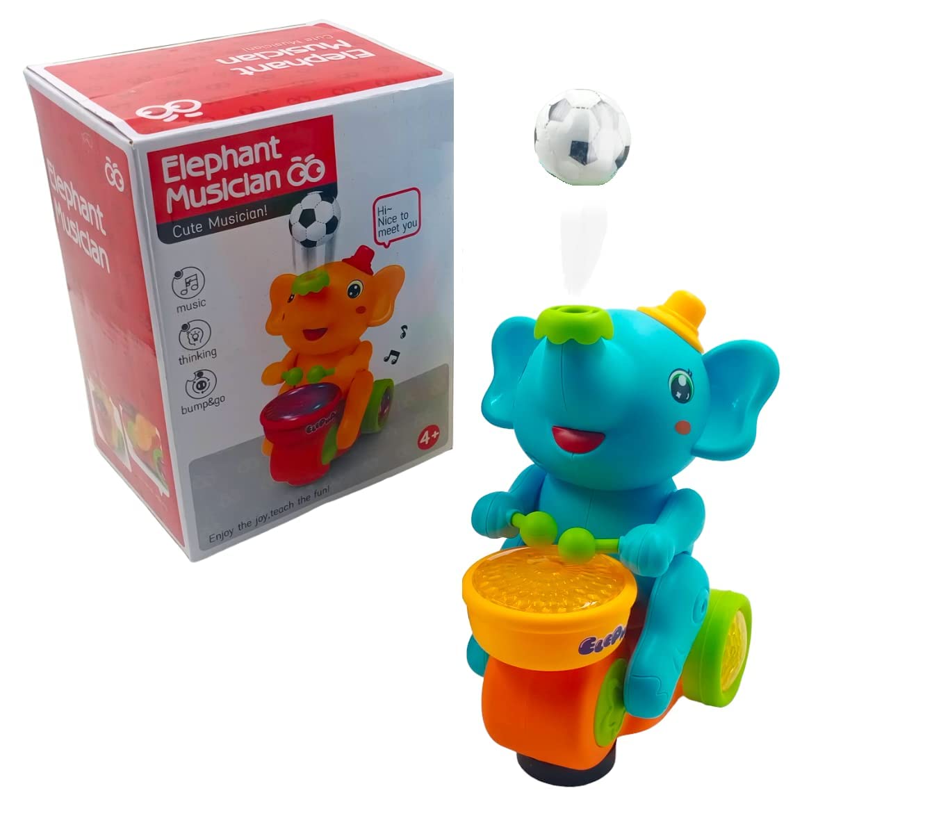 Homeistic Applience Cute Elephant Musician Toy with Levitation Ball on Nose Along with Dazzling Light Drum Sound Music and Elephant Sound for Baby Toys and Toys for Boy Girl (Multicolor, Pack of 1) (B0BVZF4K62) Amazon Price History, Amazon Price Tracker
