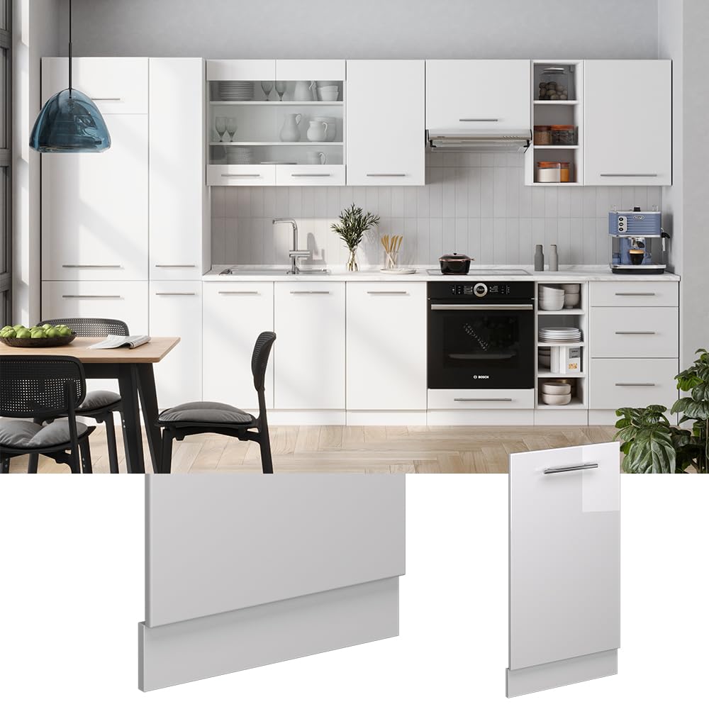Vicco Panel przedni zmywarki "Fame-Line", Biały wysoki połysk, 45 cm | bez blatu roboczego, à combiner avec d'autres modules de la série Fame-Line