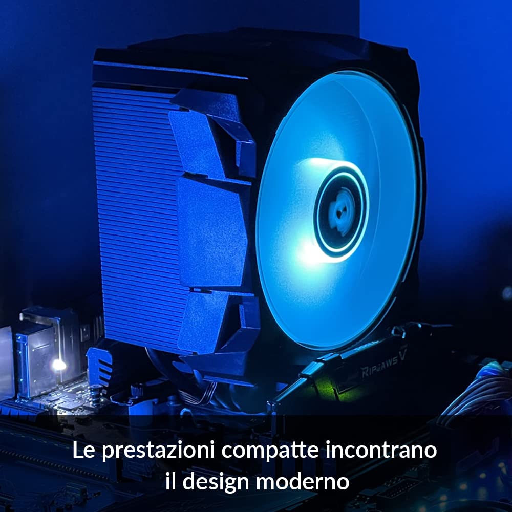 ARCTIC Freezer i35 RGB - Dissipatore CPU a Torre Singola con RGB per Intel, Ventola P da 120 mm ottimizzata per la pressione, 200-1700 RPM, 4 Heatpipes, Pasta Termica MX-5 inclusa - Nero