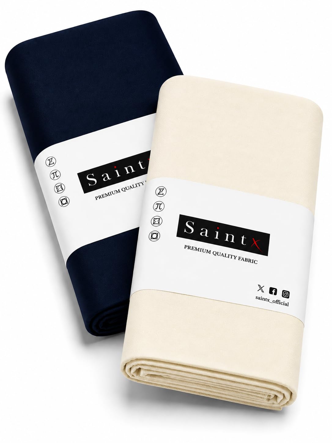 saintx Men's Custom Tailoring Essentials | Unstitched Pure Cotton Shirt Fabric (1.6 mts) + Unstitched Triple Blend Stretchable Trouser Fabric (1.3 mts) | Premium Suiting & Shirting Combo (SAINTFB03)-picture-37