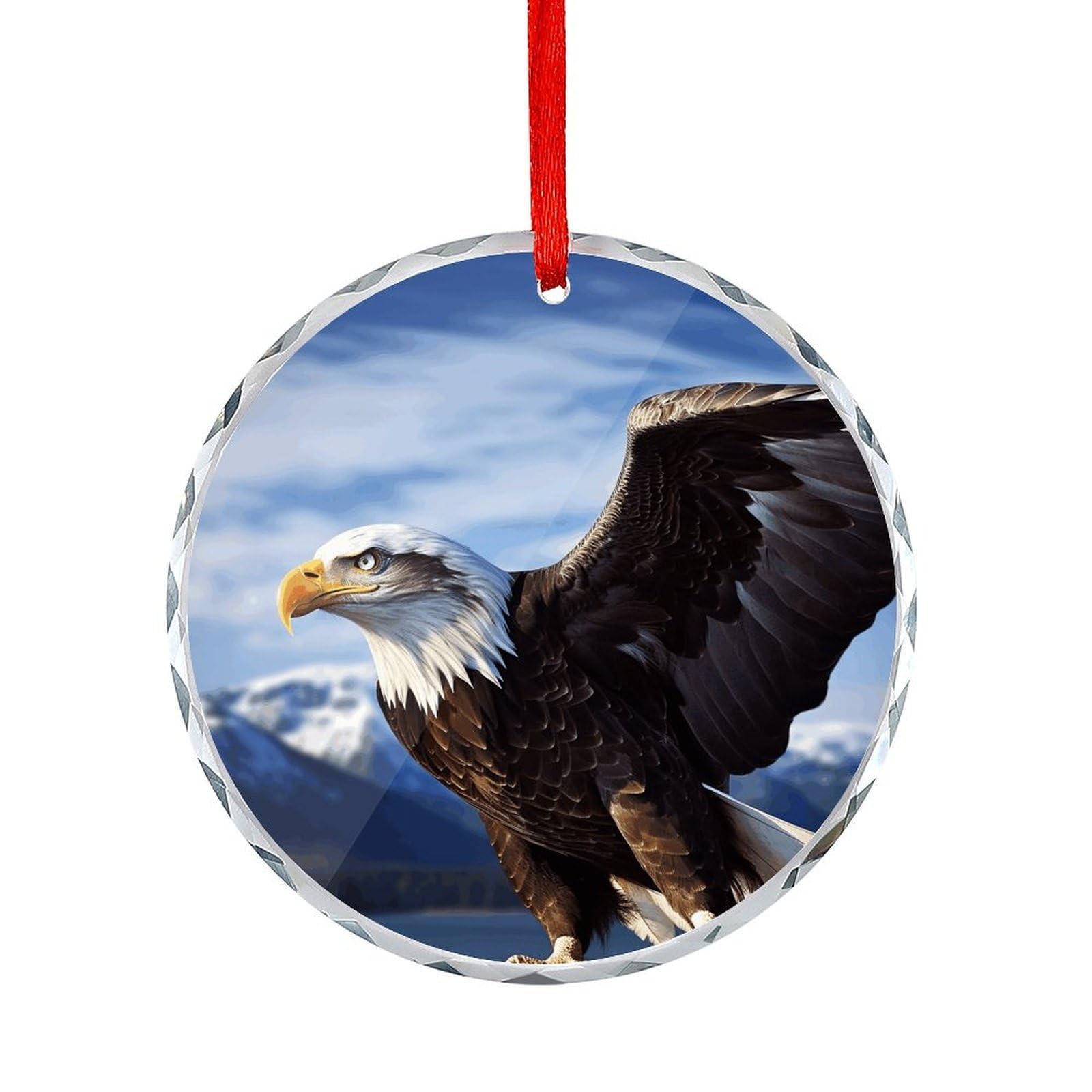 Fodpand Women's Style Eagle1 Round Glass Ornament Keepsake Gift Exchange Ideas Car Decor,Christmas Ornaments For Tree Window Garden Ornaments