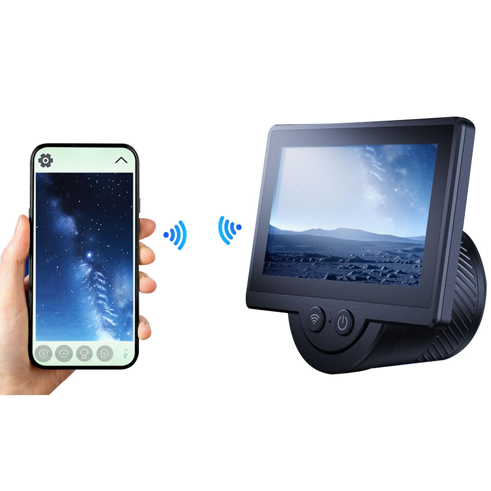 Goshyda Eyepiecia Electrónica Inalámbrica para Telescopios, Cámara de Pantalla HD HD de 4.3 Pulgadas con Conexión WiFi, Oculares de 1.25-2 Pulgadas, para Fotografía de Astronomía
