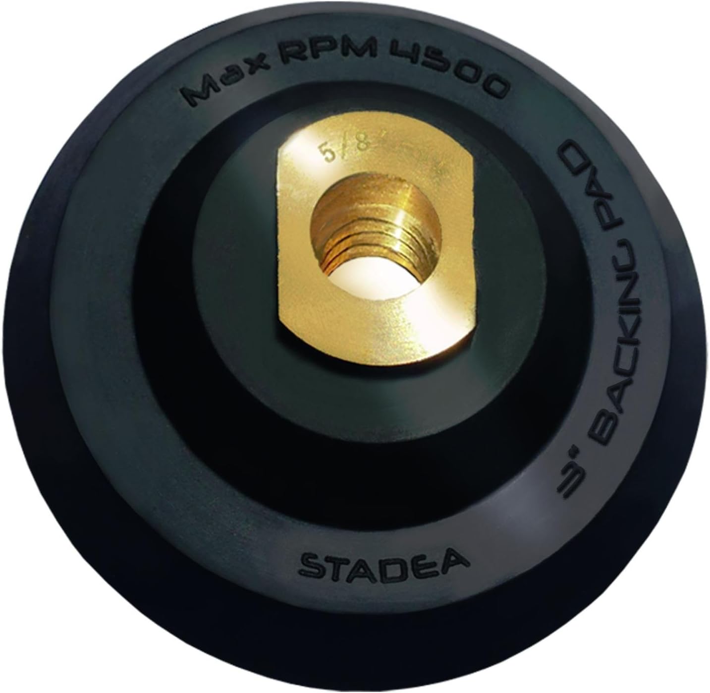 Stadea 3" Rubber Backer Pad/Rubber Backing Pad with Hook and Loop Quick Connect - Arbor 5/8" 11
