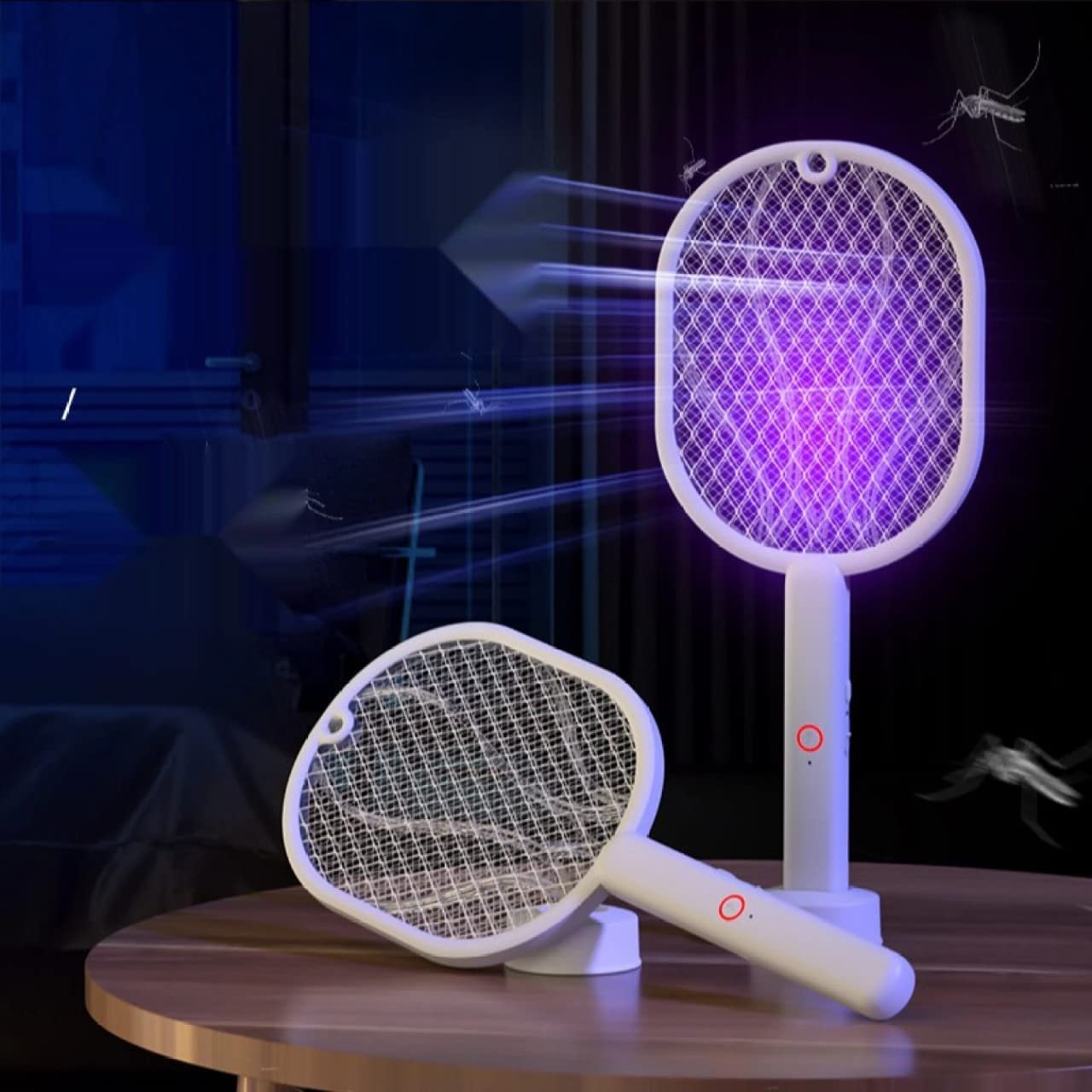 SAMA ENTERPRISES Mosquito Killer Racket Rechargeable Handheld Racket Bat with UV Light Lamp Racket USB Charging Base, Electric Insect Killer...-image-13
