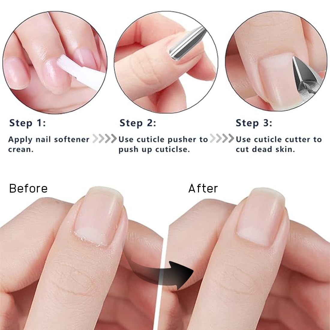 3Pcs Alicate Para Cutículas Y Herramienta De Cortador De Cutículas Profesional,Corta Cuticulas Profesional,Corta Cuticulas, Pinza De Acero Inoxidable Para Las Uñas De Dedos De Manos Y Pies