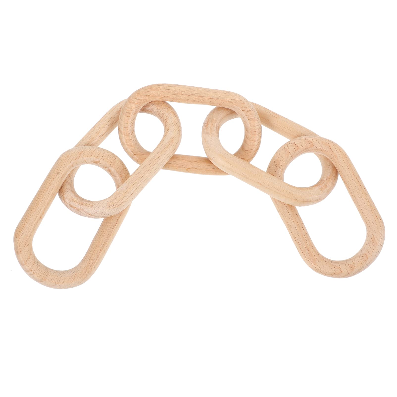 FOMIYESWood Chain Link Decor Farmhouse Decorative Wooden 5- Link Chain Crafts Ornaments for Rustic Country Coffee Table Wall Decorations