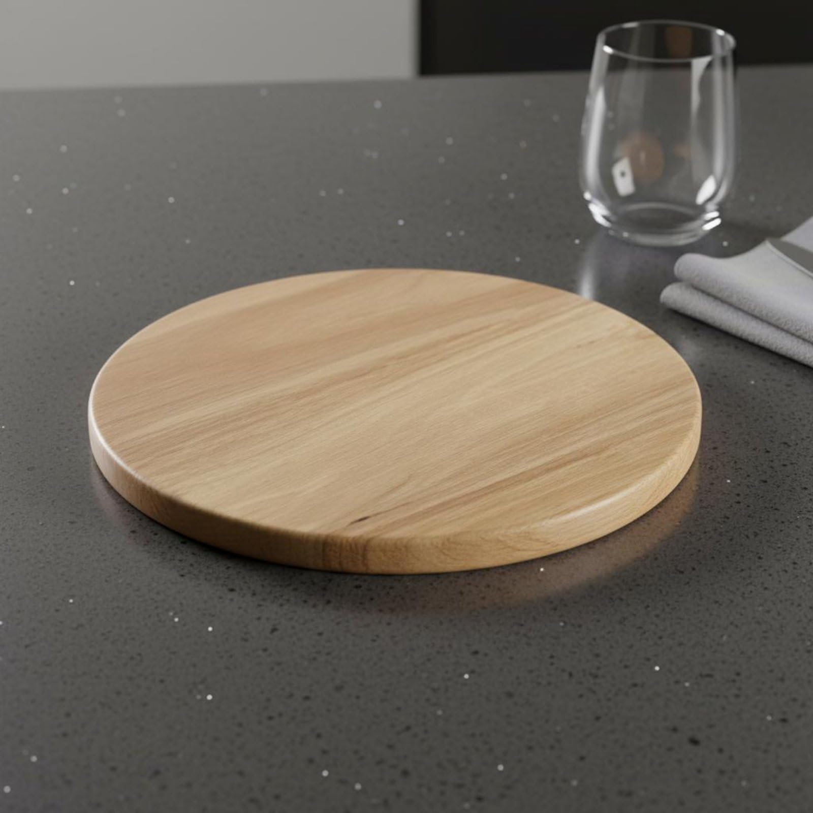 predolo Alzatina per Pizza Multiuso Vassoio per Pizza in Legno Multifunzionale Piatto da Portata in Legno per Ristoranti, Pizzerie, Servizio Al Banco, Buffet, 30CM, Rovere Piatto