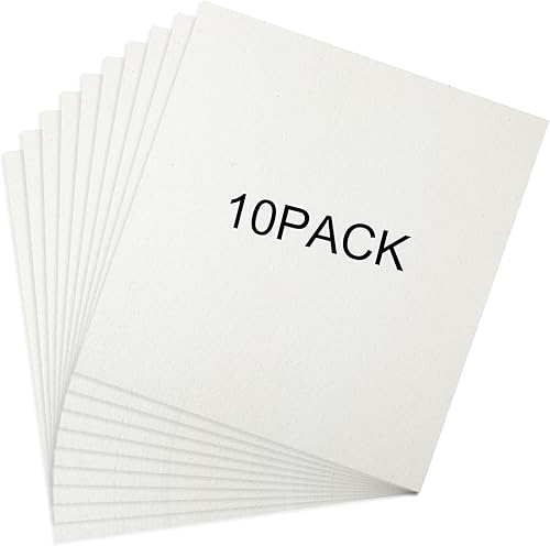 10 piezas de papel de horno de fibra de cerámica de 11 x 12 x 0.12 pulgadas, material de junta de cerámica de alta temperatura, papel blanco,