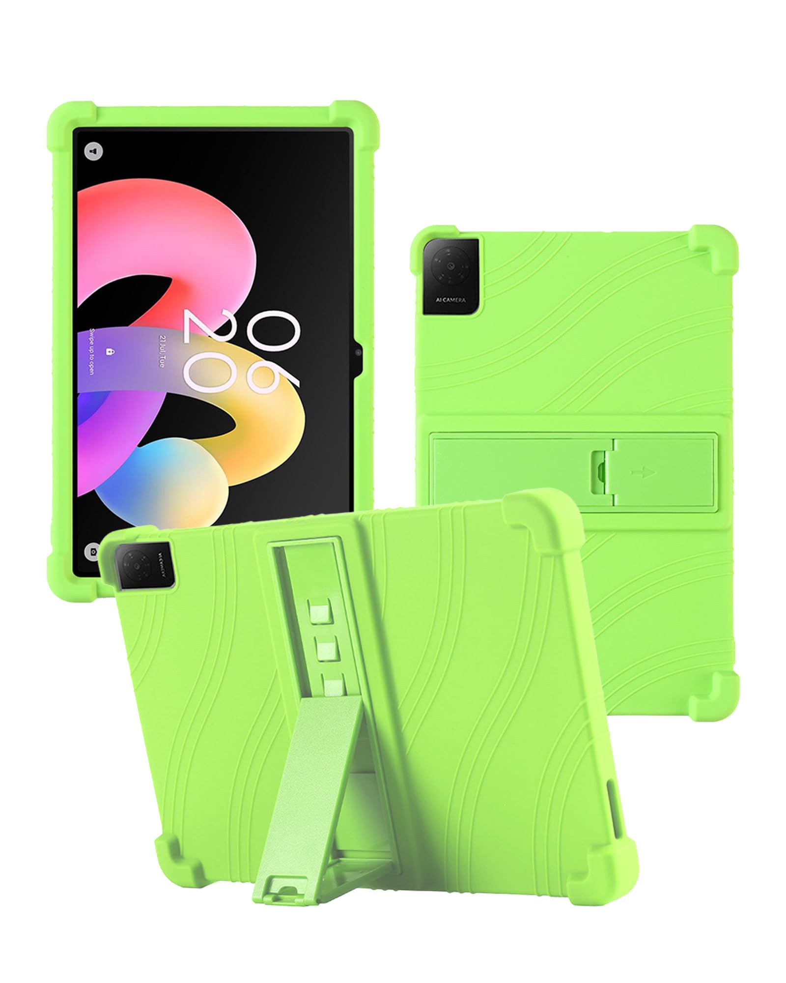 Housse TCL TAB 10L Gen 4 verte en silicone avec béquille ajustable - 8