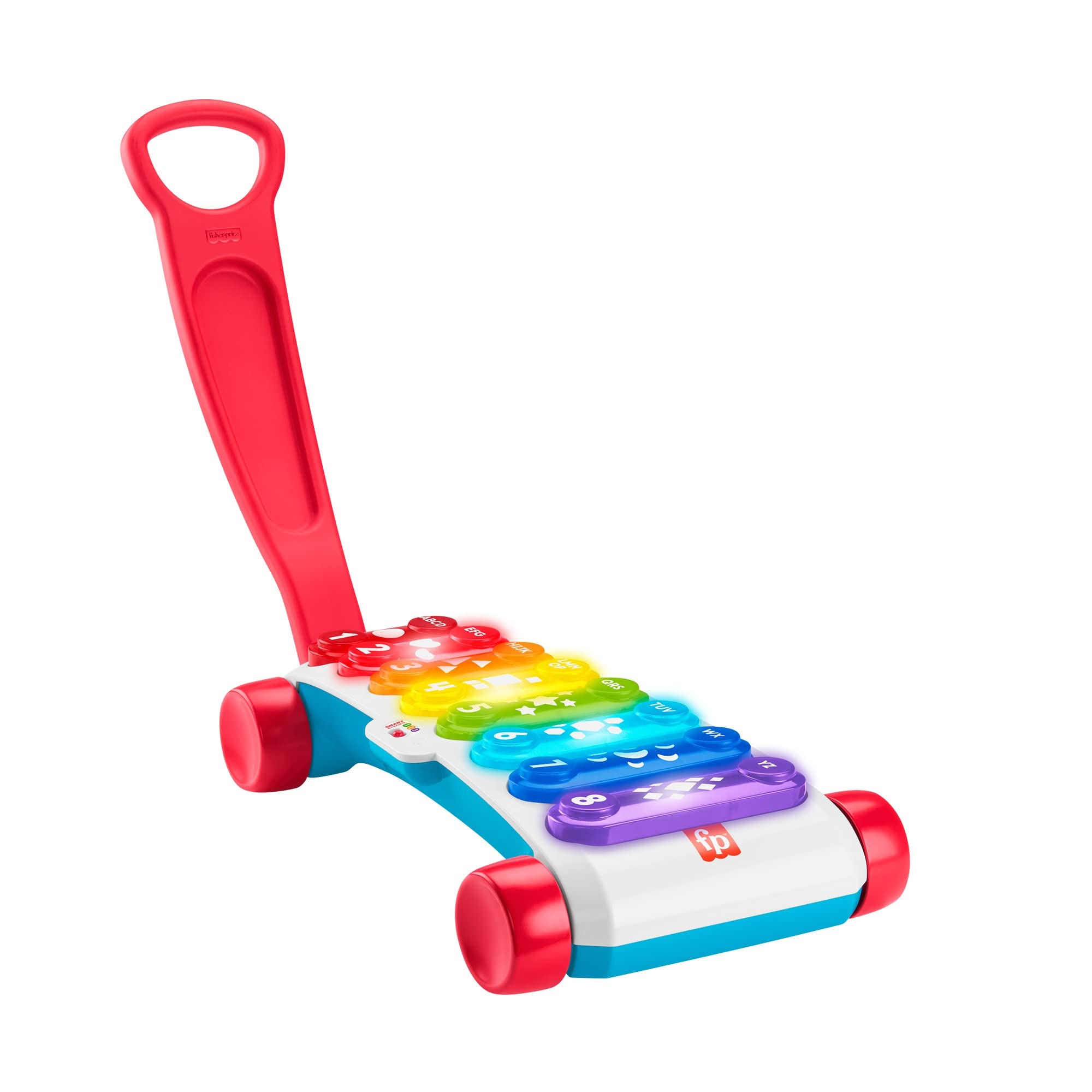 ​Fisher-Price Giant Light-Up Xylophone, pretend musical instrument electronic pull toy with educational songs for baby and toddlers, UK English version 9 - 36M, HGM29