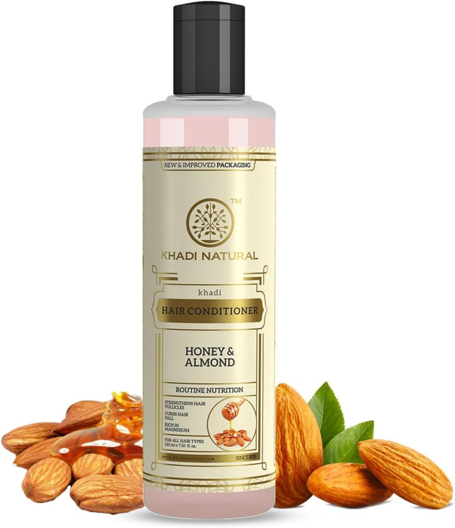 Khadi Natural Honey & Almond Hair Conditioner for Controlling Hair Fall | Herbal Conditioner for Healthy Hair | Paraben & Sulphate Free | Suitable for All Hair Types, 200 Millilitres