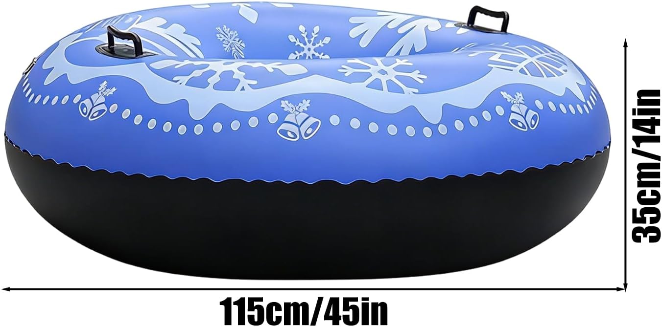 Inflatable Snow Tube -Strong PVC Sled, Thick Tubing Toy with Strong Construction, Outdoor Winter Activity Tool for Kids Adults Family Friends Lovers Women Men Teen Boys Fun