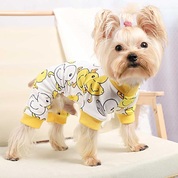 Pijama para Perros Pequeños, Talle Medium, Estampado Pato miniatura 3