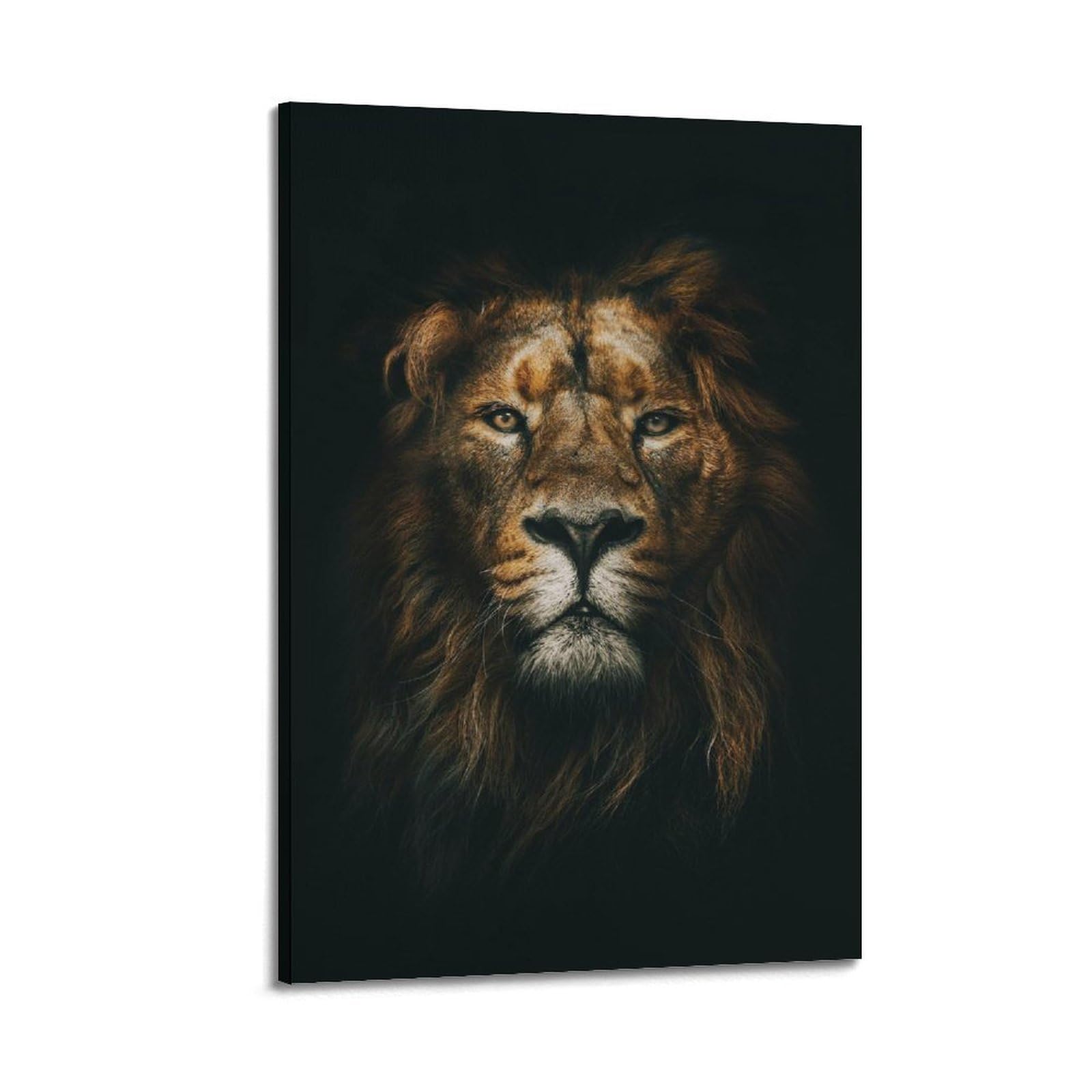Xkuga Boys Frame-Style African Lion Poster Habitat Wildlife Savannah King Roaring Modern Decorative Canvas Prints - Ideal Wall Art For Family, Man Cave, Game Room, & Girls Bedroom 24X36inch(60X90cm)