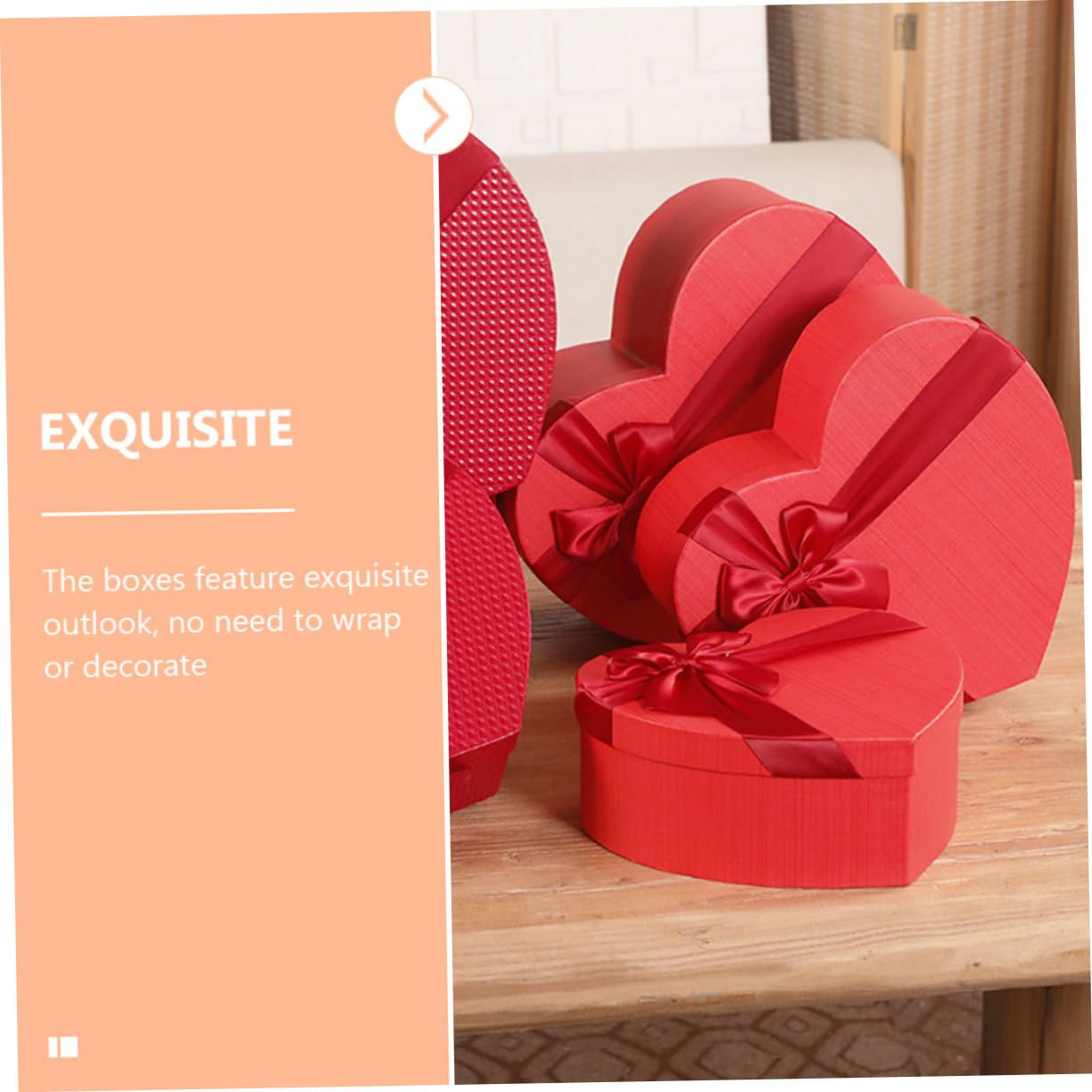 minkissy 3 Stück Herzform Geschenkboxen aus Papier Rötliche Aufbewahrungsbehälter für Valentinstag und Geburtstag