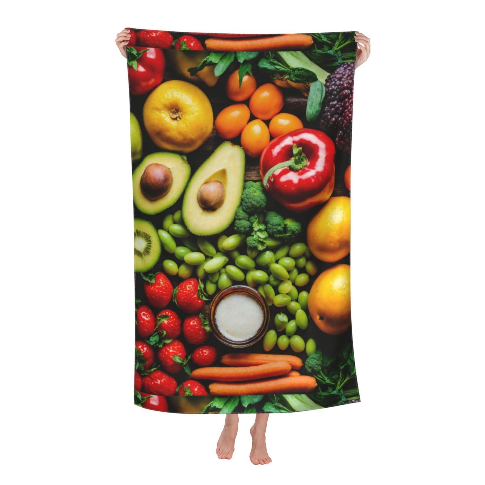 Cbaaghh Vegetable Fruit Print Adult Beach Towels,Beach & Pool Towel,Beach Towels,Towels For Camping