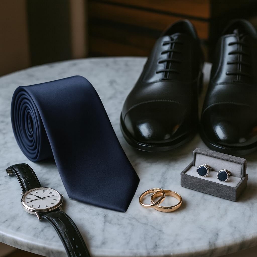 Remo Sartori - Elegante Cravatta Sposo per Cerimonia in Puro Raso di Seta Lucida, Made in Italy, Uomo