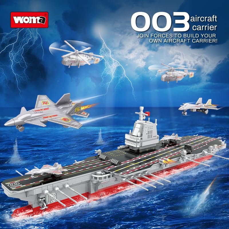 Juego De Bloques De Construcción WOMA – Portaaviones De 838 Piezas Para Niños A Partir De 6 Años
