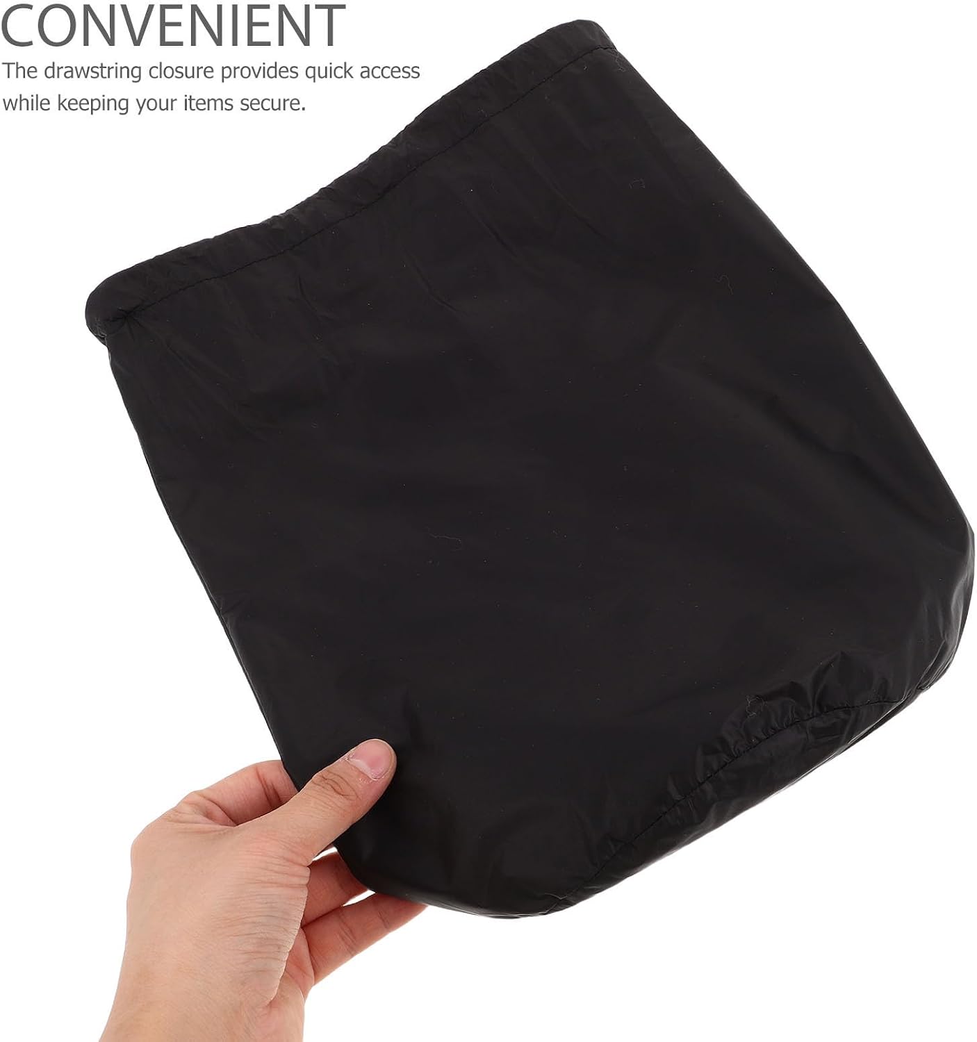 Homoyoyo Wear Resistant Waterproof down Jacket Storage Bag with Drawstring Closure Lightweight Chinlon Material Portable Clothes Container for Travel and Storage Black image 4