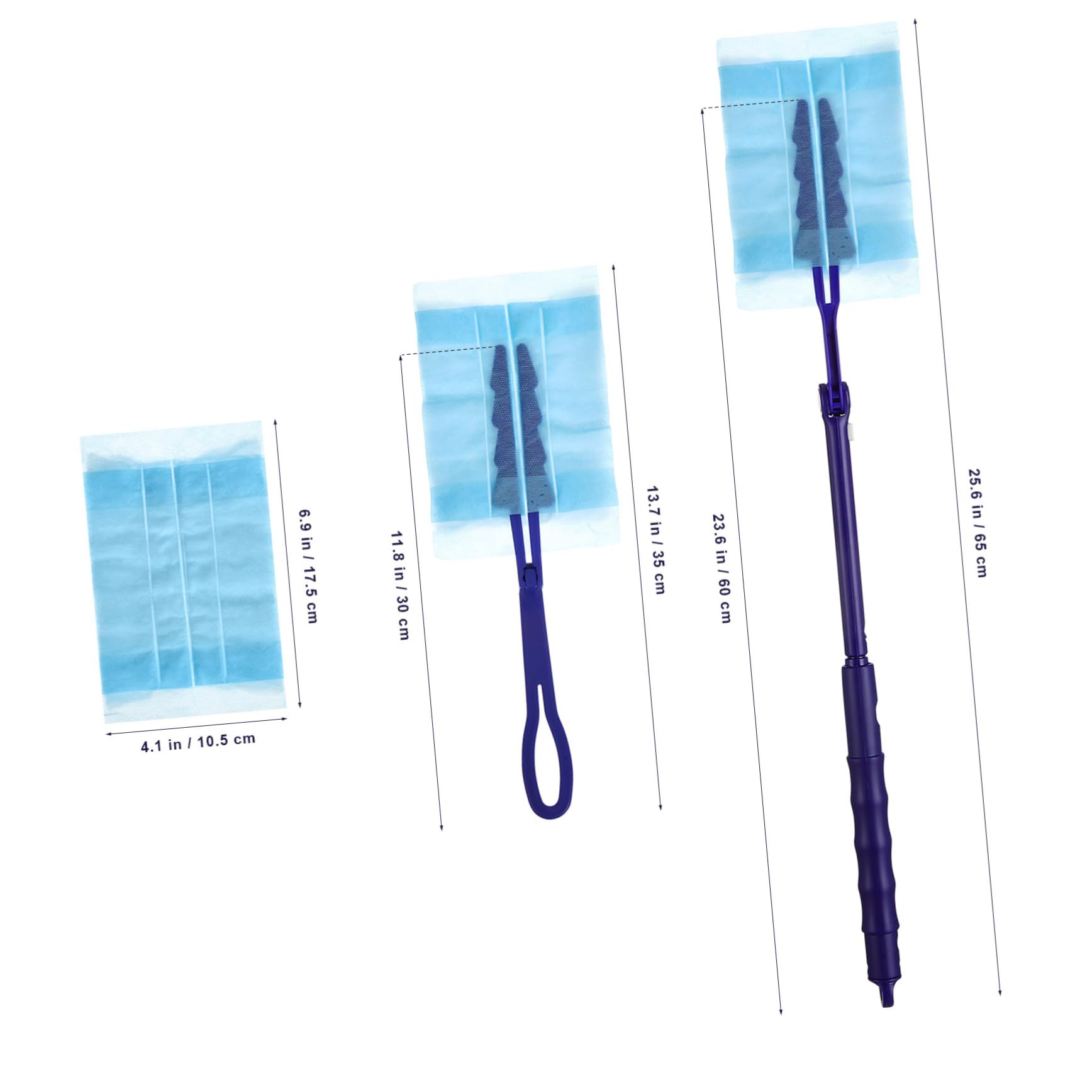 DINHEAROM Efficient Dust Removal Brush Head Hand Duster Extendable Handle Flat Duster for Car Interior Blind Brush Window Cleaner