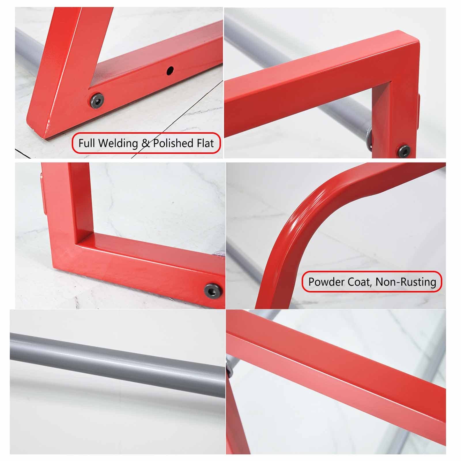 SDdPulse Supporto per pneumatici in metallo, regolabile, con ruote, per casa, garage, auto, concessionari di auto, scaffalature da officina a pavimento, rosso, 127 x 60 x 60 cm