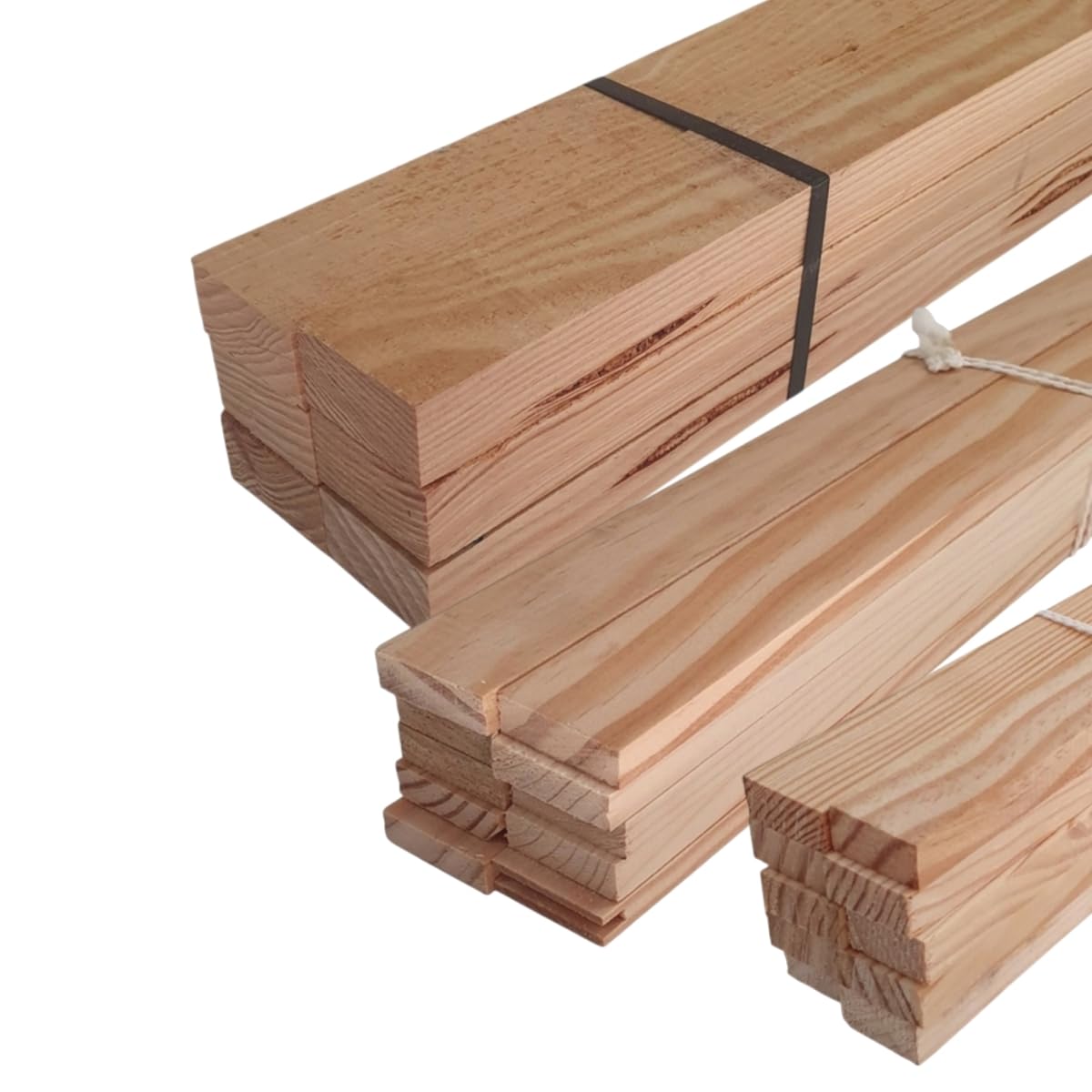 MadeInNature - Juego de tiras de madera (2 metros, 2 unidades, 6 unidades, 27 x 40 mm, 2 lotes)