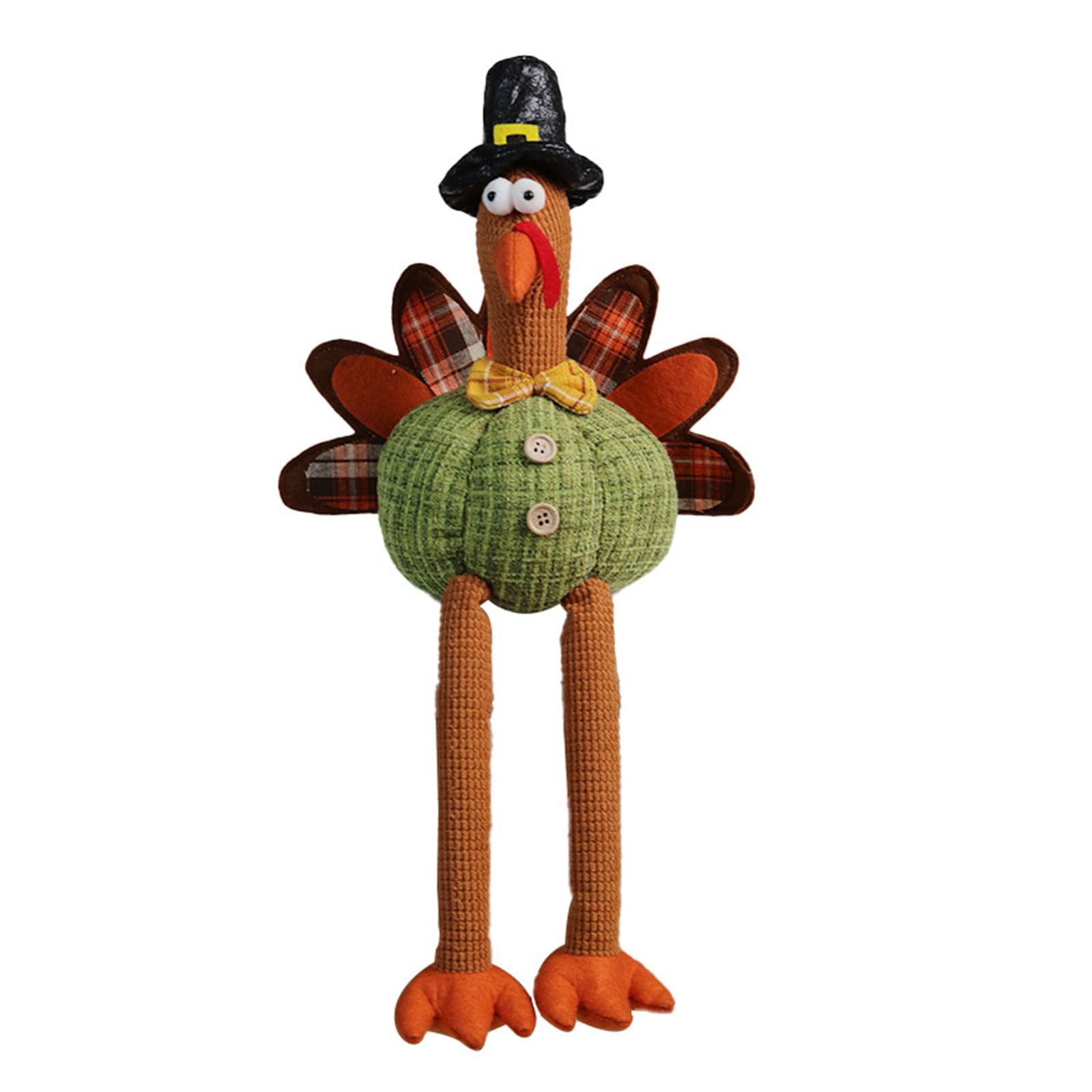 NEWFT Collectable Dolls Table Shelf Fall Ornaments Hanging Leg Turkey Figurine Window Display Decors Festival Poseable Figure