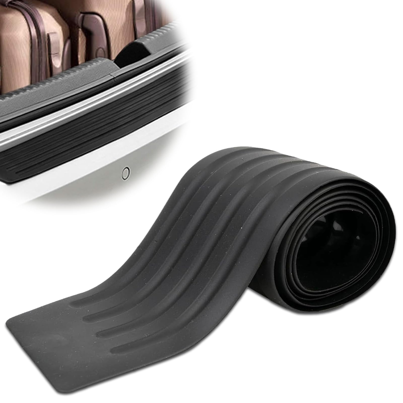 Bettinay Car Door Sill Protector, 36" x 2.75" Universal Flexible Bumper Protector Guard for Most Cars and SUV (Black)