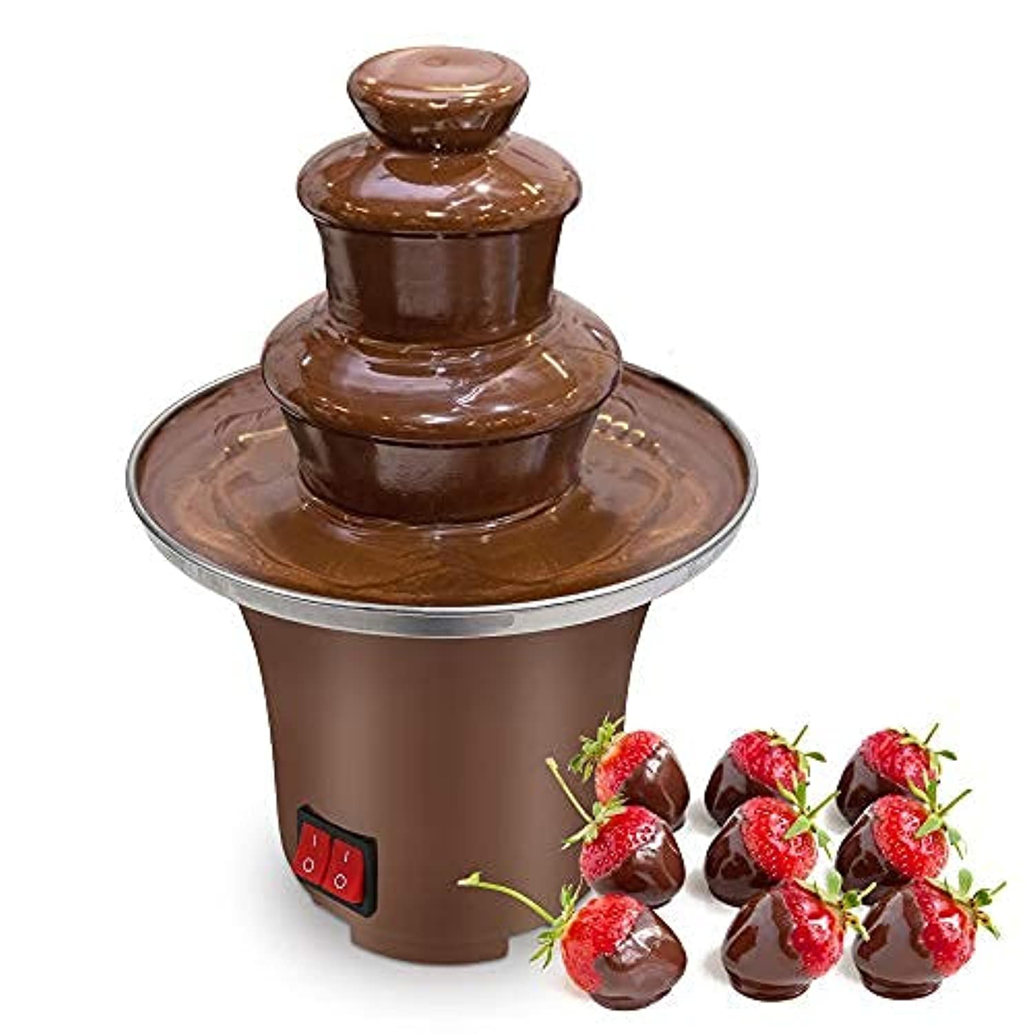 PiscatorZone Chocolate Fountain Machine Electirc Chocolate Fondue Set Stainless Steel Fondue Heat Motor Controls-image-22