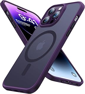 TORRAS Magnetic Guardian Designed for iPhone 14 Pro Max Case [Military Grade Drop Tested] [Compatible with MagSafe] Slim Translucent Matte Case for iPhone 14 Pro Max Phone Case (6.7") (Purple)