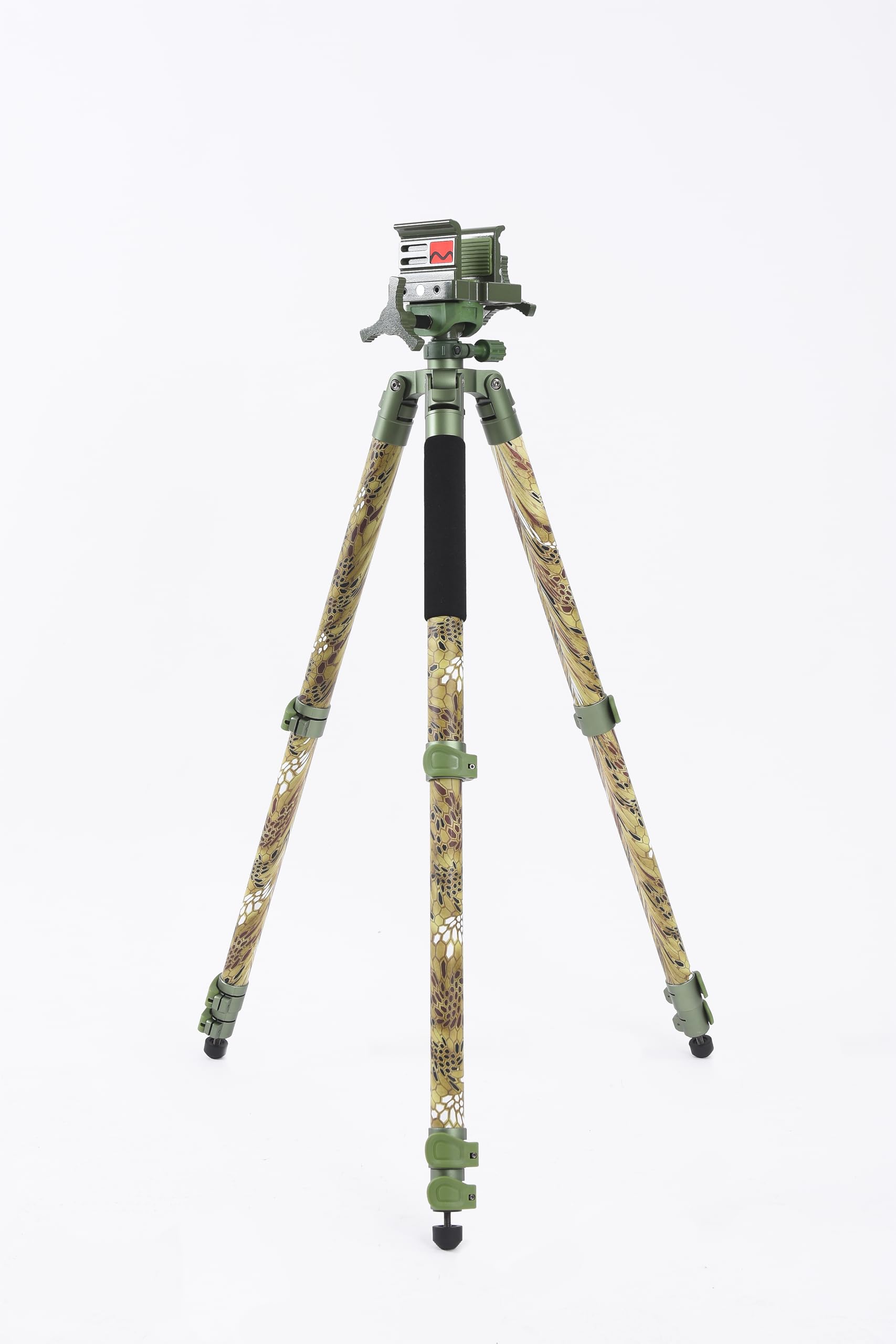 DeathGrips Realtree Excape Camo Stativ mit robustem Aluminiumrahmen, leicht, stabiles Design, Wasserwaage, verstellbare Beine und freihändige Bedienung für Jagd, Schießen und Outdoor