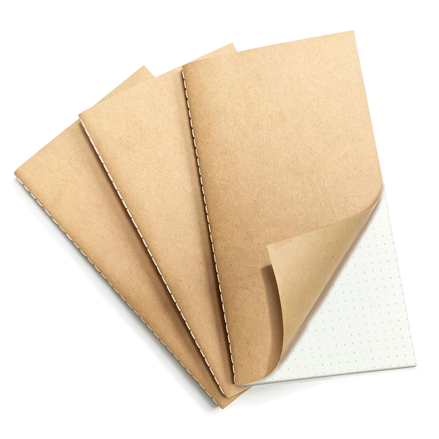 3 Pack A6 Dot Traveler Notebook Insert, 10 x 19 CM Refill Journal 64 Page — image 1