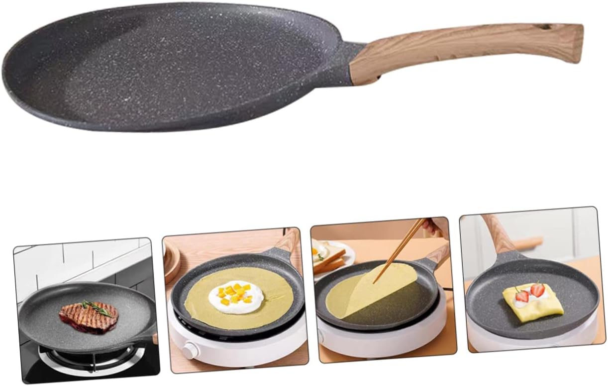 Zerodeko Non-stick Frying Pan Handle Pancake Griddle for Crepes and Even Heat Distribution for Stovetops Safe and Comfortable Cooking Pan