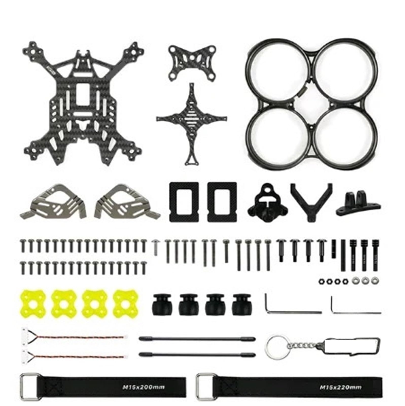 Kit telaio in fibra di carbonio da 3 pollici con protezione elica for droni RC FPV Freestyle Cinewhoop Quadcopter fai da te(Only frame)
