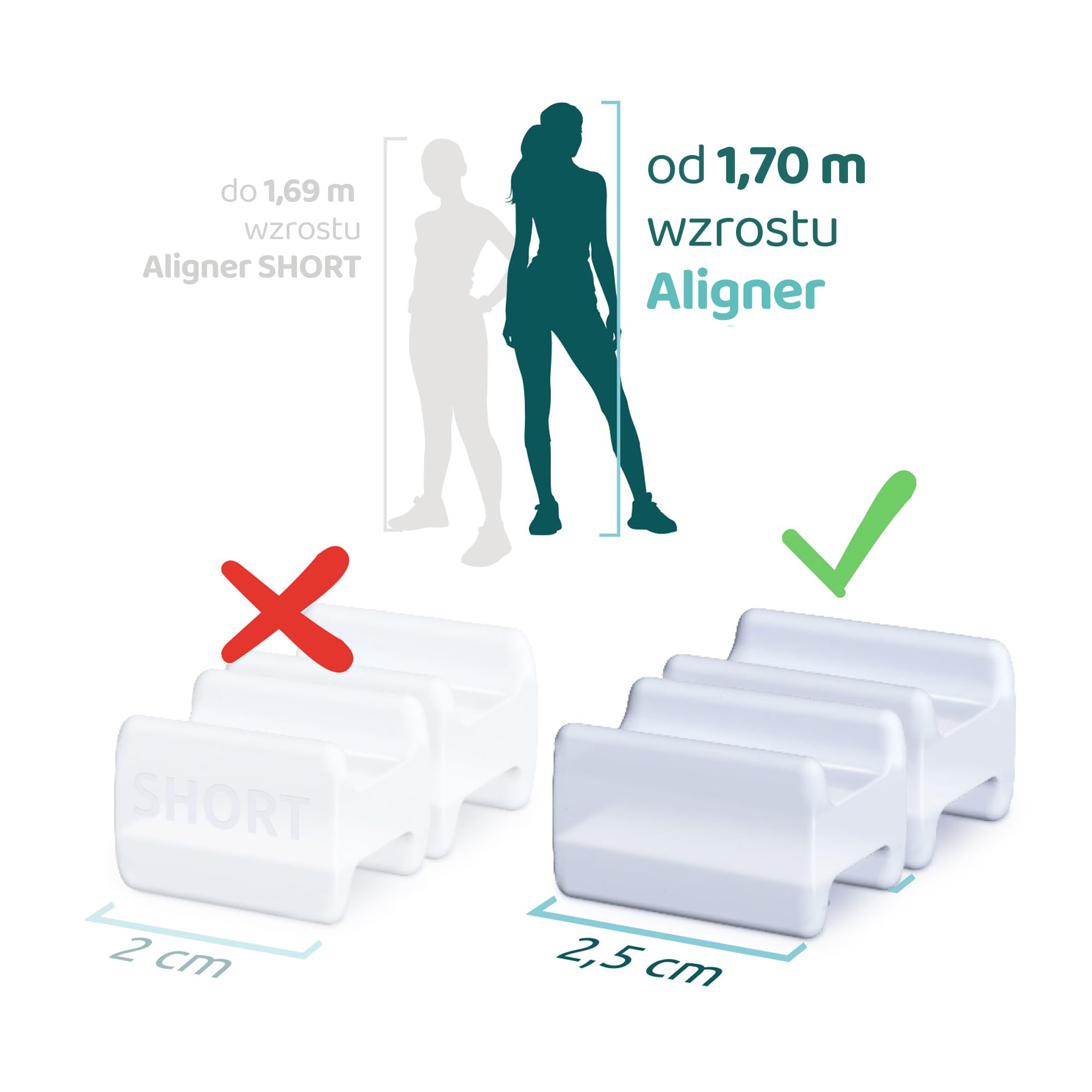 TJ-Motion Aligner 2,5 cm – relaks szczęki i aktywacja nerwu błędnego – zestaw 2 szt. z silikonu medycznego – przeciw bólom szczęki, karku i pleców – nie zawiera BPA, wegański, bezzapachowy.