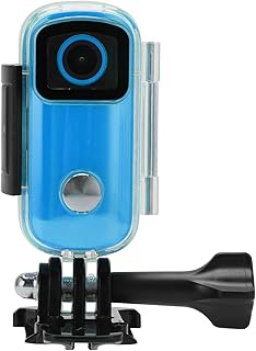 Veloraa Waterproof Camcorder Durable Micro USB Interface Light Weight Plastic Material Sports Camera with Transfer Base for Traveling for Diving for Surfing for Skiingblue