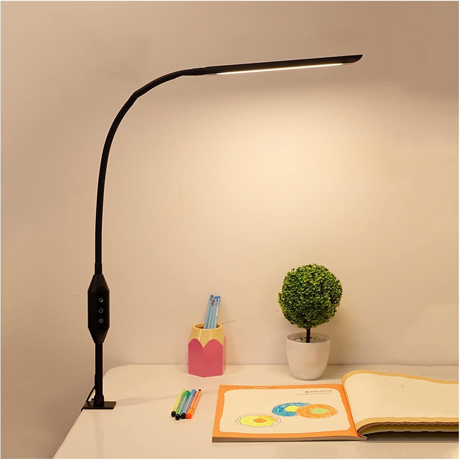Desk Lamp Home Long Arm Clip Light LED Desk Lamp with 5